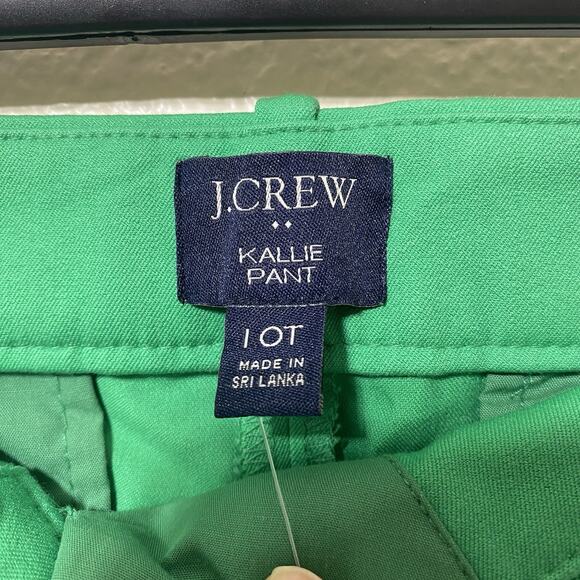 J CREW Kallie Pant Modern Clover Green Stretchy Classic Straight Leg Sz 10T NWT - Picture 5 of 12